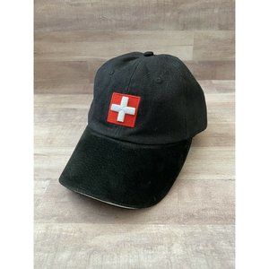Alphorn Swiss souvenir suede-like brim baseball cap hat adj strap back size 58CM